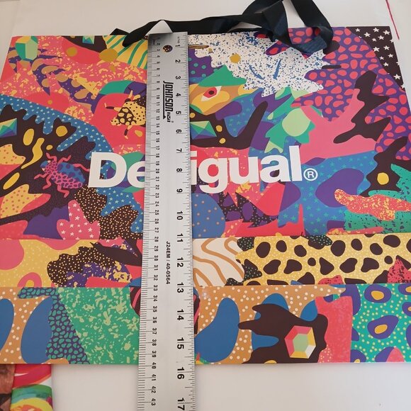 DESIGUAL Shopping Bag Lot of 2 Reusable Large PVC and Paper Lot Bags - Picture 5 of 7